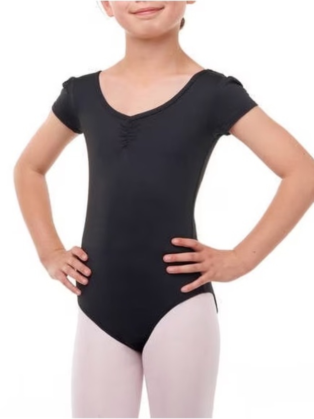 Danskin Black Short Sleeve Dance Leotard for Girls